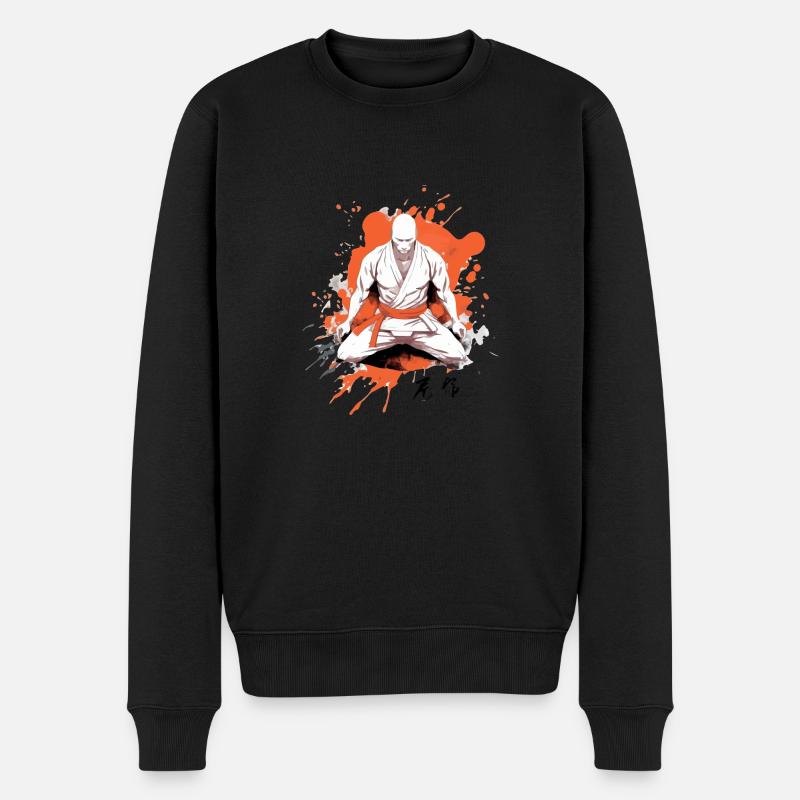 Der Kämpfer - Männer Premium Bio Pullover - Schwarz