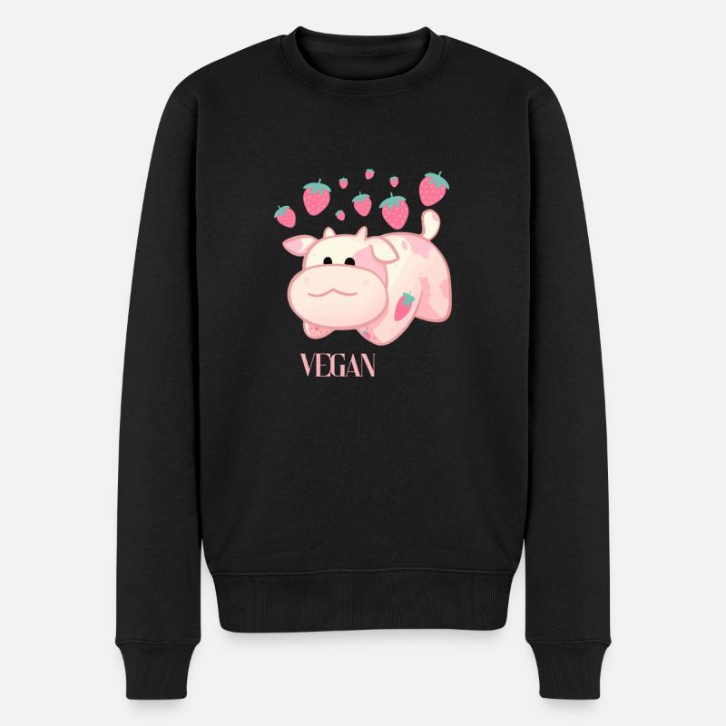 Vegan - Männer Premium Bio Pullover - Schwarz