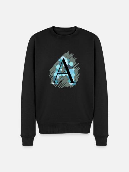 Buchstabe A - türkis - Männer Premium Bio Pullover - Schwarz
