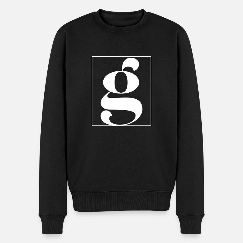 Buchstaben-Alphabet g - Männer Premium Bio Pullover - Schwarz