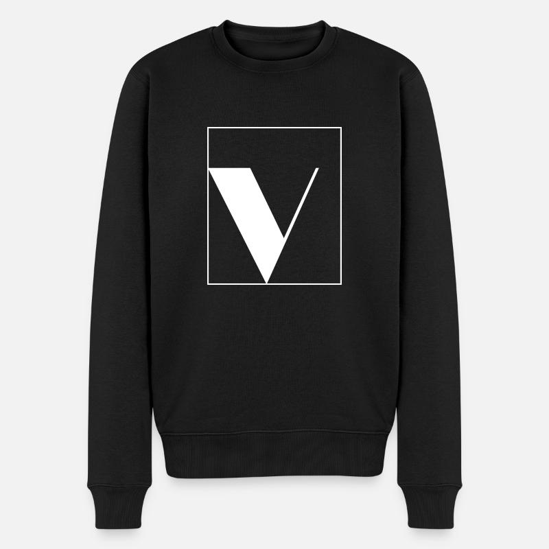 Lettre alphabet v - Pull Premium bio Homme - noir