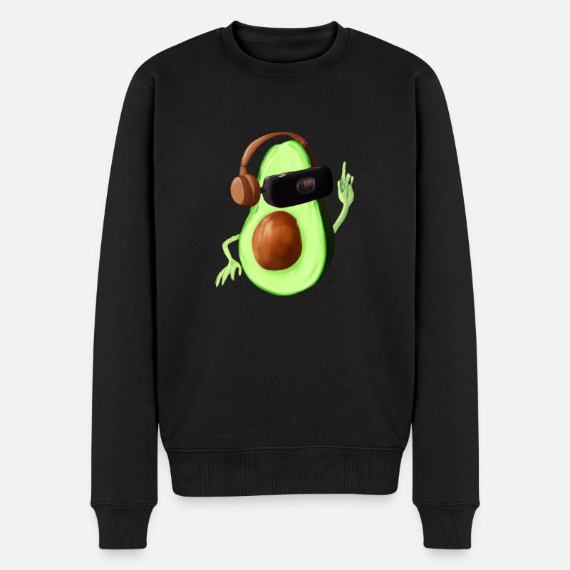 Avocado _ 02 - Männer Premium Bio Pullover - Schwarz