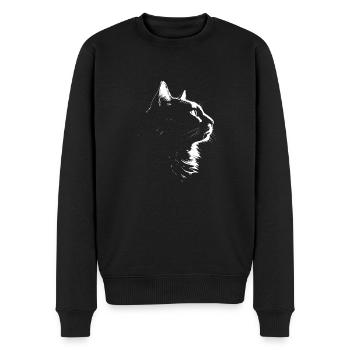 Katze, katzenmotiv - Männer Premium Bio Pullover - Schwarz - Vorne - Nico (187cm)