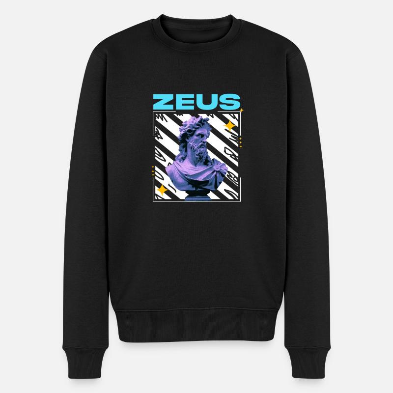 ZEUS - Männer Premium Bio Pullover - Schwarz