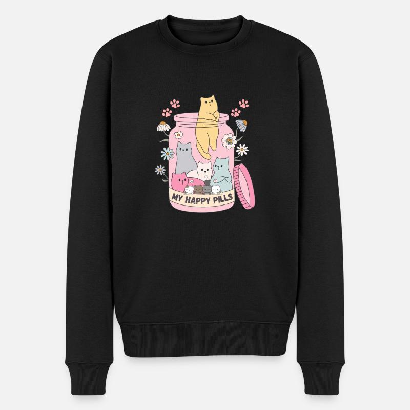 Meine Happy Pills - Männer Premium Bio Pullover - Schwarz