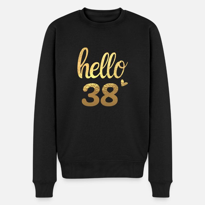 Hello 38 doré - Pull Premium bio Homme - noir