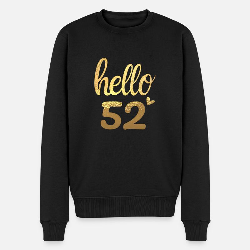 Hello 52 doré - Pull Premium bio Homme - noir