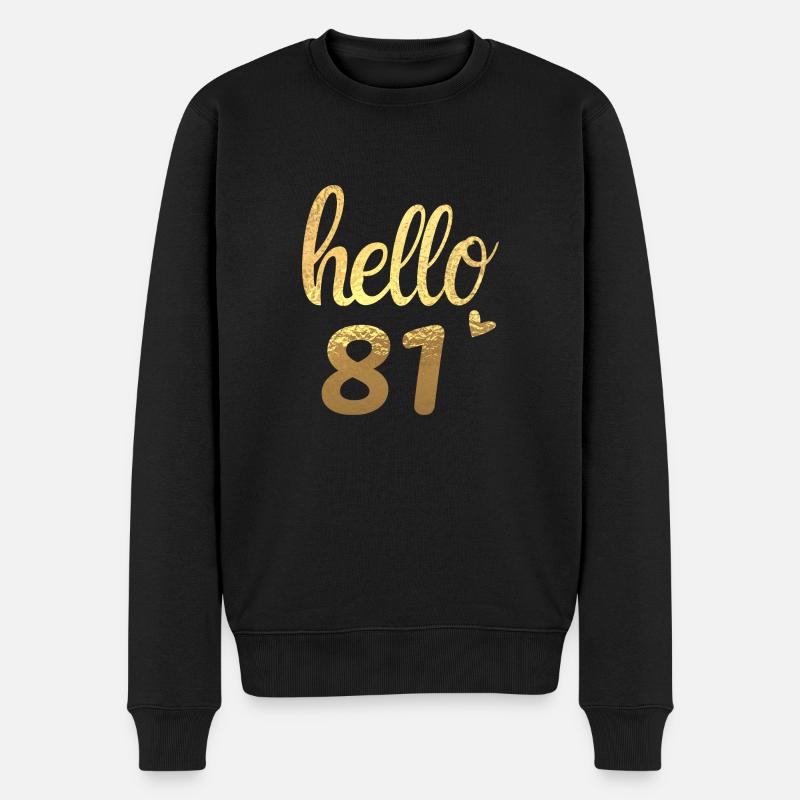Hallo 81 gold - Männer Premium Bio Pullover - Schwarz
