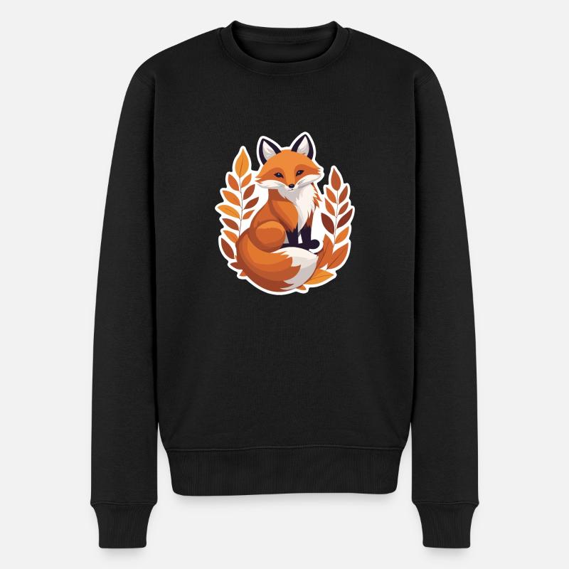 Fuchs im Herbst #3 - Männer Premium Bio Pullover - Schwarz