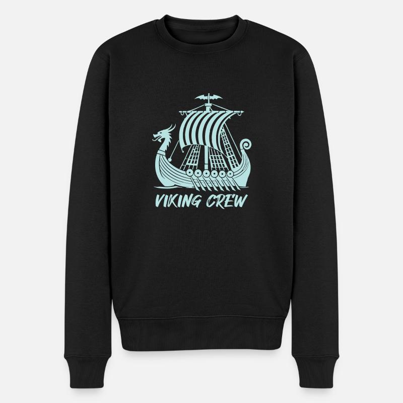 wikinger schiff viking - Männer Premium Bio Pullover - Schwarz