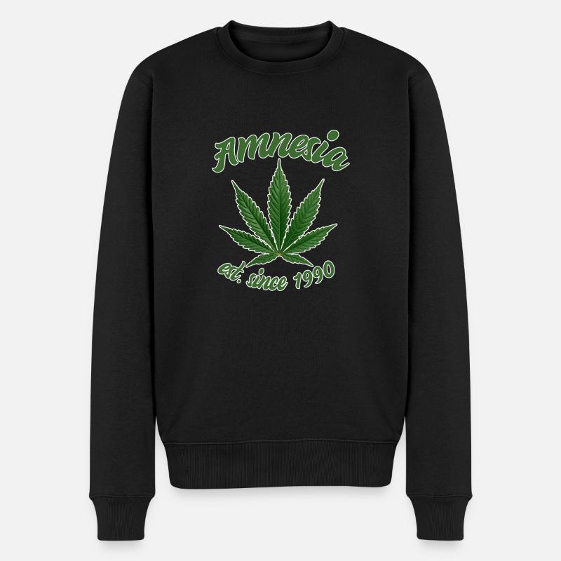 Amnesia haze - est. since 1990 - Männer Premium Bio Pullover - Schwarz