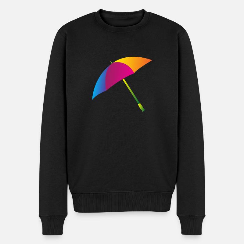 Regenbogen Regenschirm - Männer Premium Bio Pullover - Schwarz
