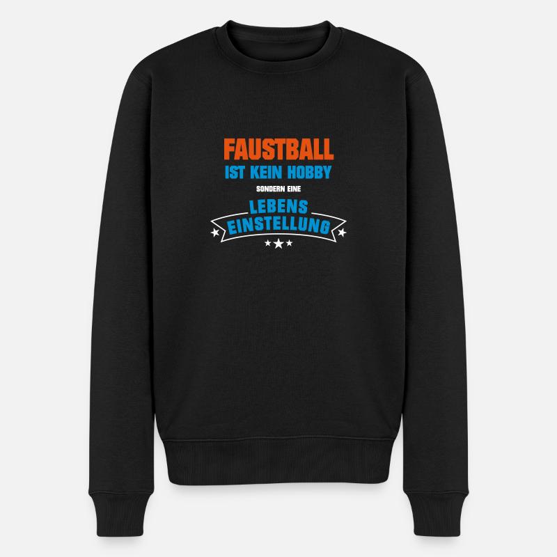 Faustball Sportart - Männer Premium Bio Pullover - Schwarz