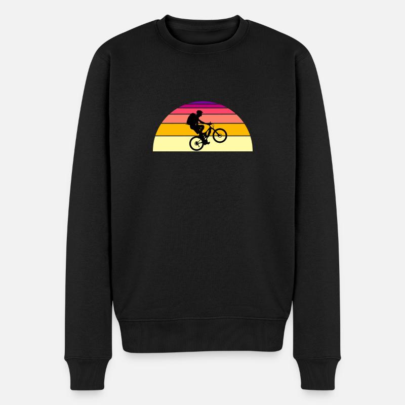 Biker au coucher du soleil - Pull Premium bio Homme - noir