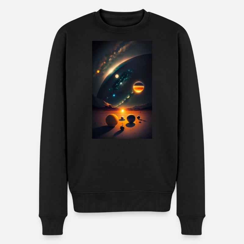 Sonnensystem | Planeten | Weltall | Stern - Männer Premium Bio Pullover - Schwarz