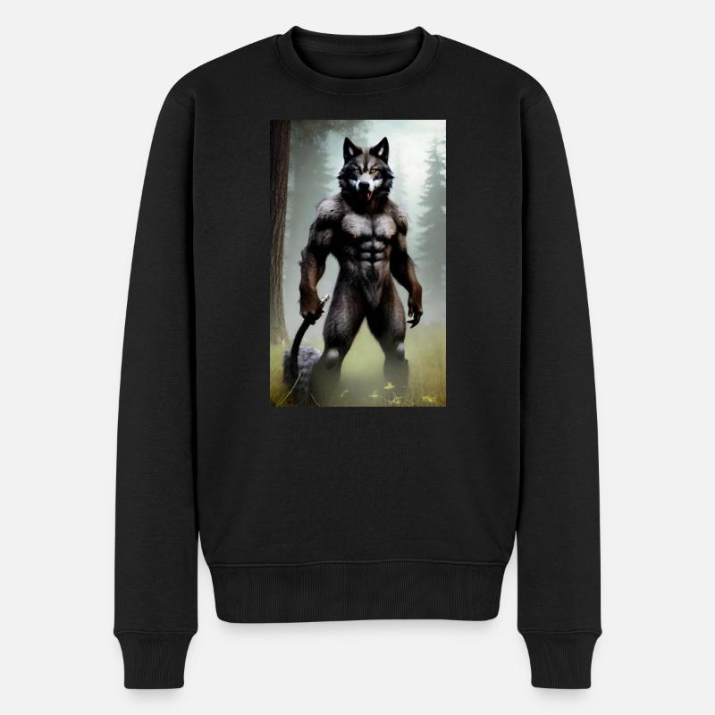Werwolf | Wolf | Fabelwesen | Monster | Mystisch - Männer Premium Bio Pullover - Schwarz