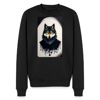 Loup-garou | Loup | Créatures mythiques | Monstres | Mystique - Pull Premium bio Homme - noir - Devant - Nico (187cm)