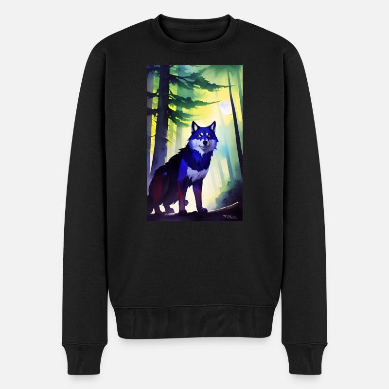 Werwolf | Wolf | Fabelwesen | Monster | Mystisch - Männer Premium Bio Pullover - Schwarz