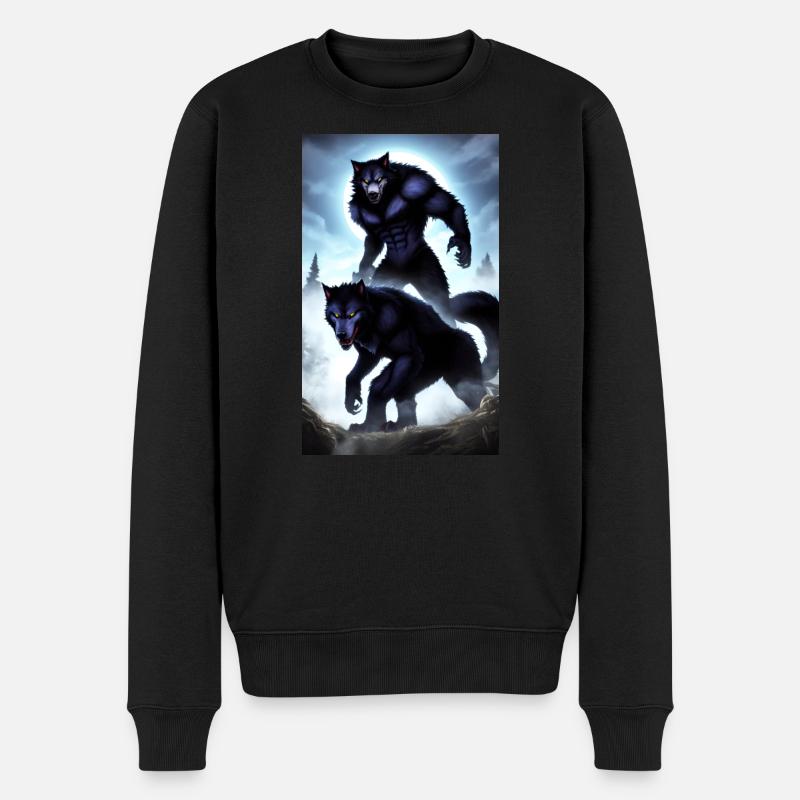 Werwolf | Wolf | Fabelwesen | Monster | Mystisch - Männer Premium Bio Pullover - Schwarz