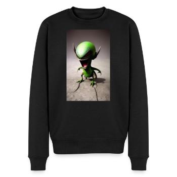 Alien | UFO | Raumschiff | UAP | außerirdische - Männer Premium Bio Pullover - Schwarz - Vorne - Nico (187cm)