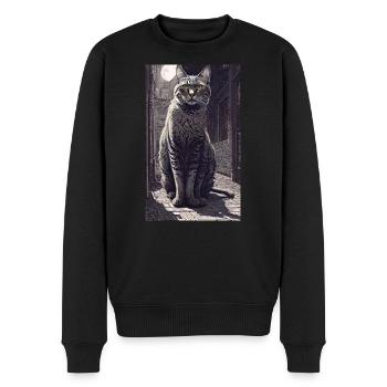 Katze | Haustier | Katzenfan | niedlich | Kätzchen - Männer Premium Bio Pullover - Schwarz - Vorne - Nico (187cm)