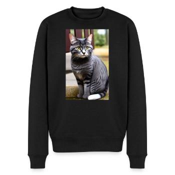Katze | Haustier | Katzenfan | niedlich | Kätzchen - Männer Premium Bio Pullover - Schwarz - Vorne - Nico (187cm)