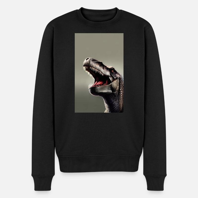 Dinosaurier | T-Rex | Tyrannosaurus - Männer Premium Bio Pullover - Schwarz