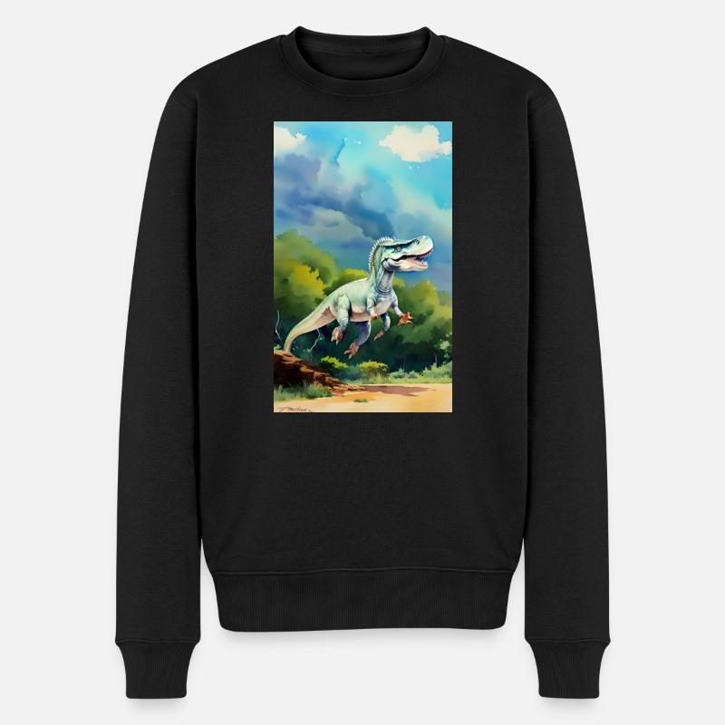 Dinosaurier | T-Rex | Tyrannosaurus - Männer Premium Bio Pullover - Schwarz