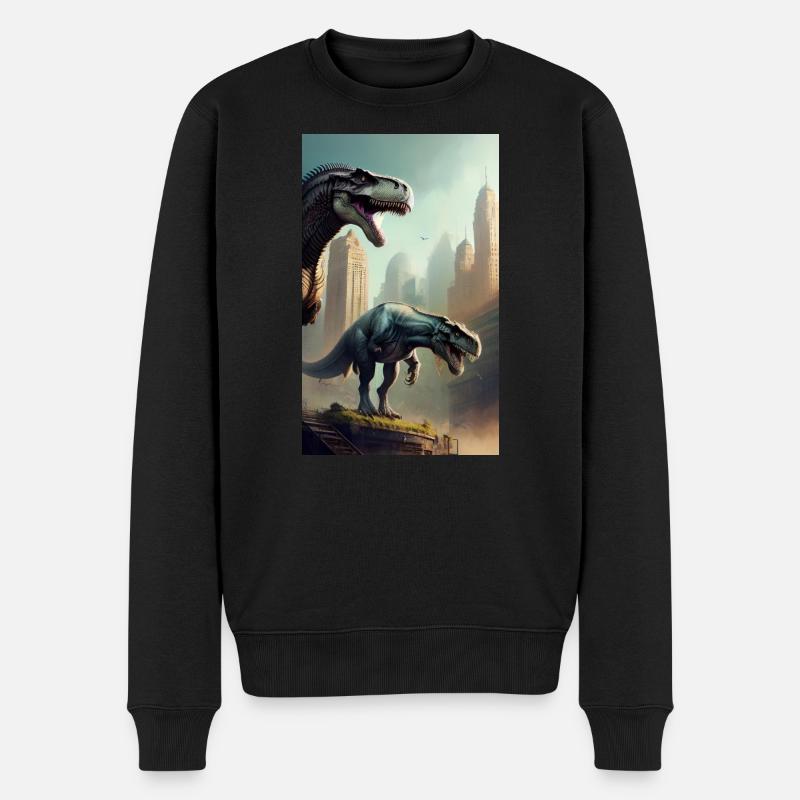 Dinosaurier | T-Rex | Tyrannosaurus - Männer Premium Bio Pullover - Schwarz