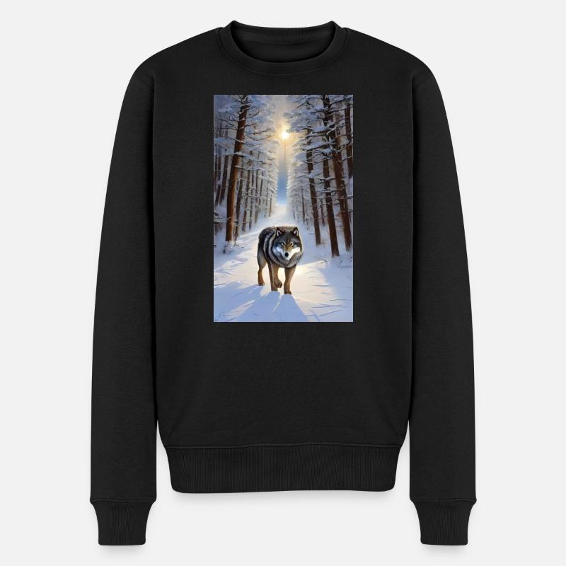 Loup | Prédateur | Chien | Mystique - Pull Premium bio Homme - noir