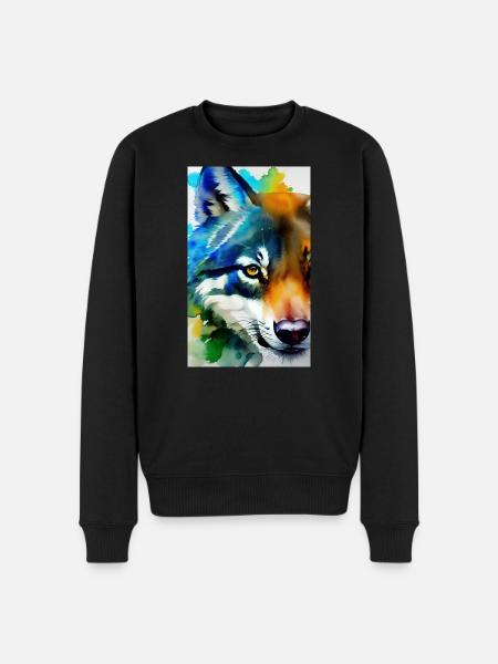 Wolf | Predator | Dog | Mystical - Men's Premium Organic Jumper - black