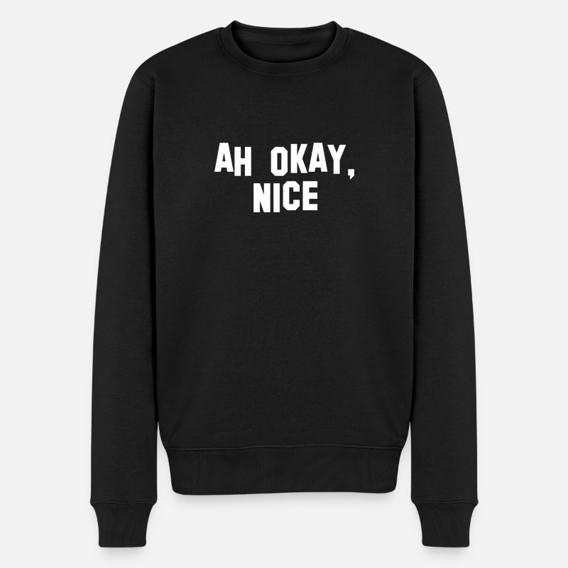 ah white - Männer Premium Bio Pullover - Schwarz
