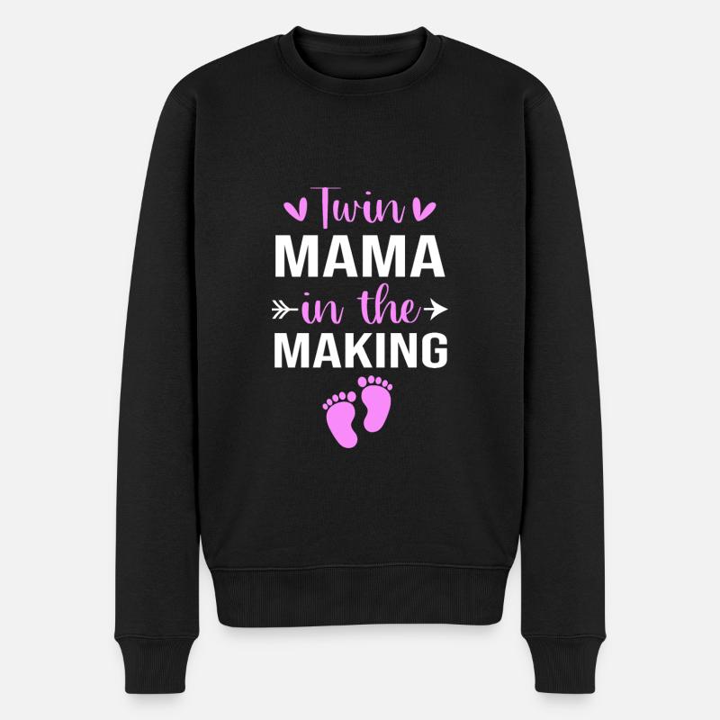 Zwilling Mutter Zwillinge Mama Geschenk - Männer Premium Bio Pullover - Schwarz
