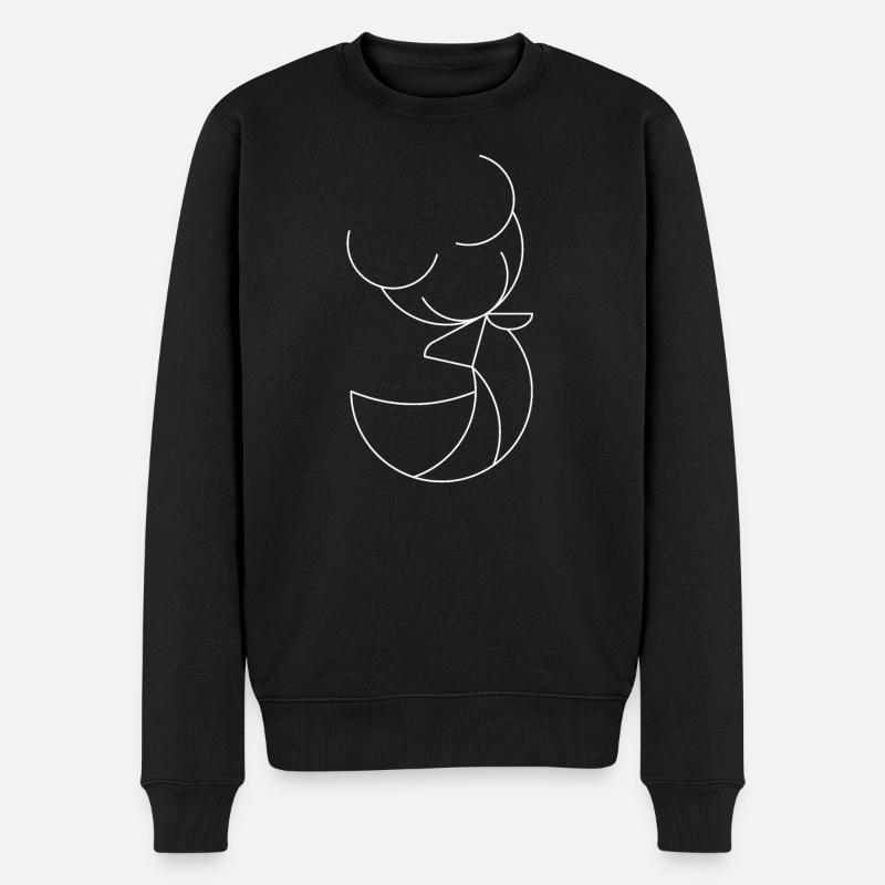 Cerf Lineart - Pull Premium bio Homme - noir