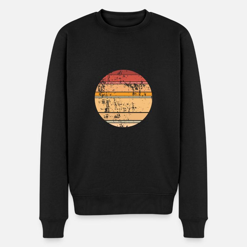 Cercle d’arrière-plan rétro Sunset - Pull Premium bio Homme - noir