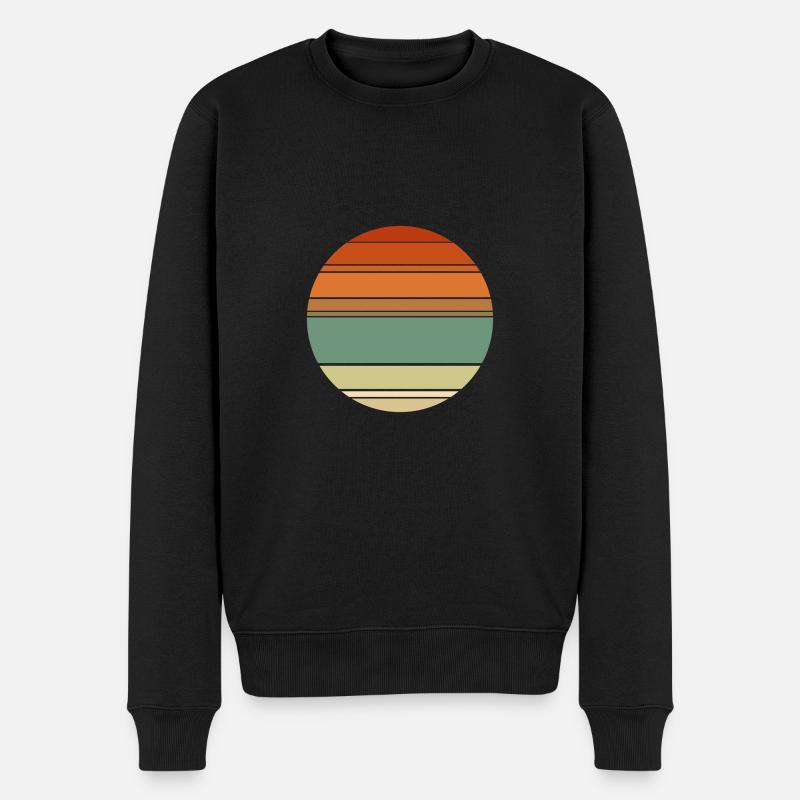 Retro sunset baggrundscirkel - Økologisk premium-sweatshirt til mænd - sort