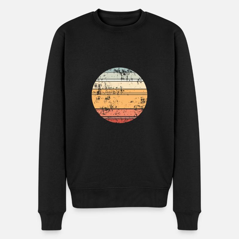 Cercle d’arrière-plan rétro Sunset - Pull Premium bio Homme - noir