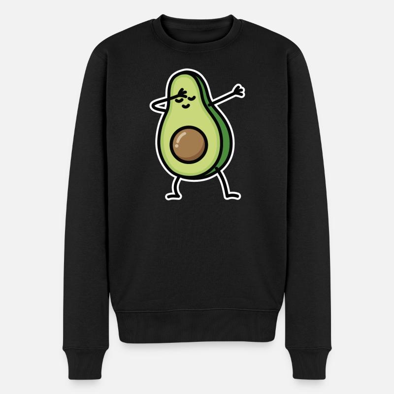 Avocado dab dabbing - Männer Premium Bio Pullover - Schwarz
