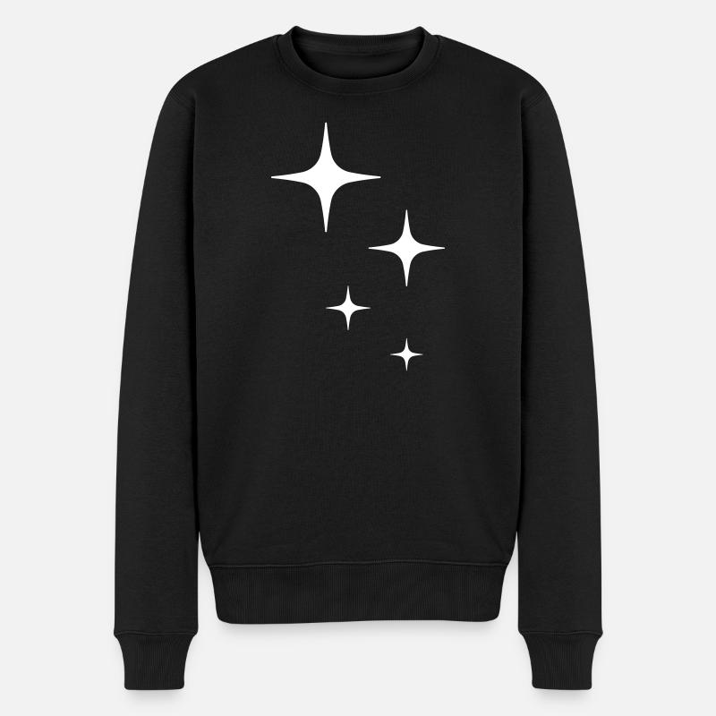 Funkeln Glitzer Sterne - Männer Premium Bio Pullover - Schwarz