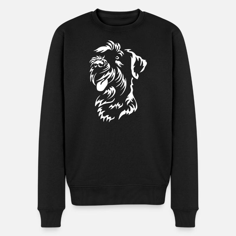 Schnauzer Kopf "Black Edition" - Männer Premium Bio Pullover - Schwarz