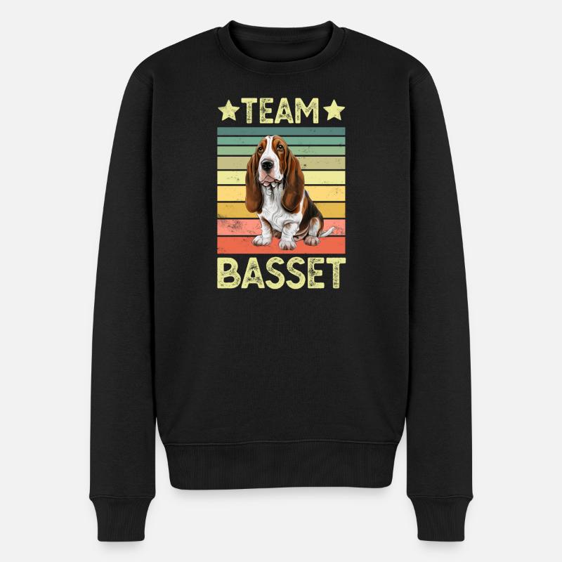 Chien Basset Hound - Pull Premium bio Homme - noir