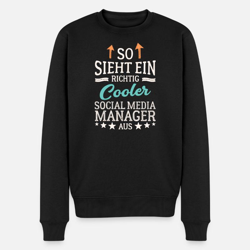 So sieht ein cooler Social Media Manager aus - Männer Premium Bio Pullover - Schwarz