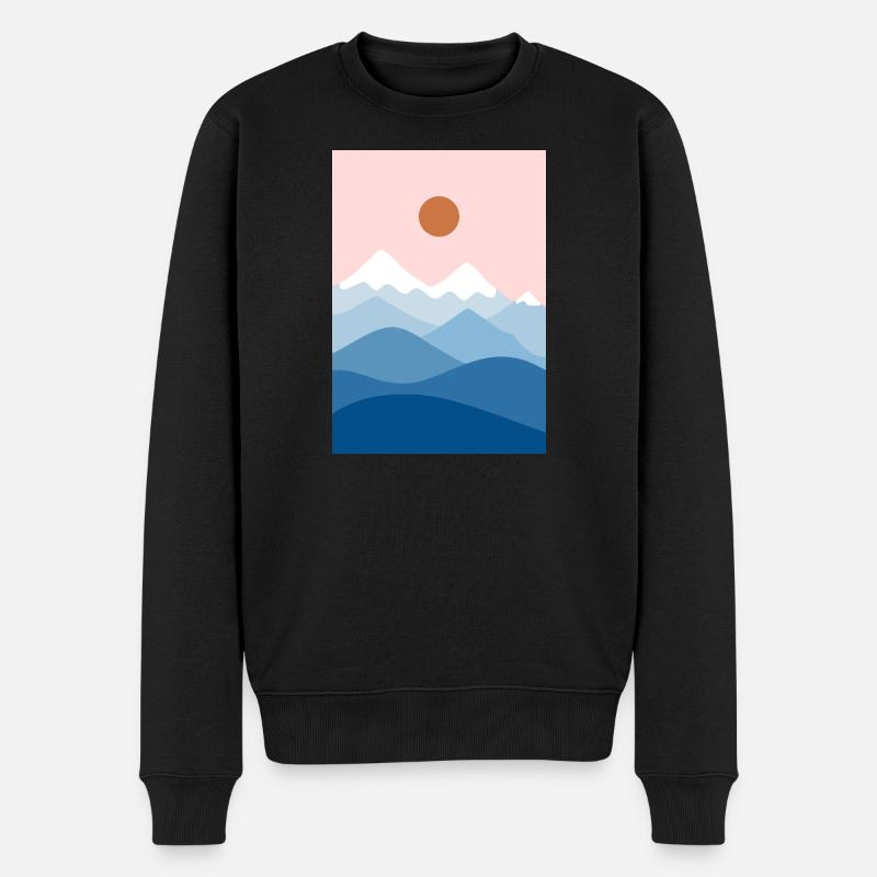 Berglandschaft rosa - Männer Premium Bio Pullover - Schwarz