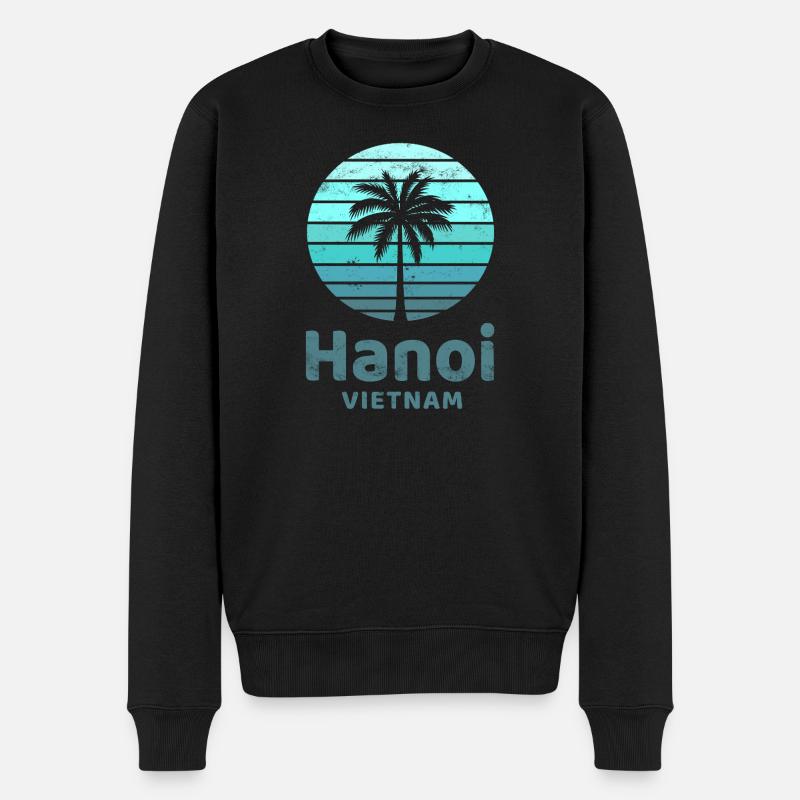 Hanoi Vietnam - Männer Premium Bio Pullover - Schwarz