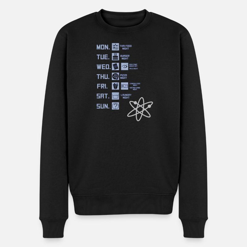 Retro Wöchentliche Planung Illustration - Männer Premium Bio Pullover - Schwarz