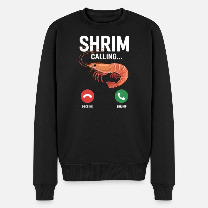 Shrim appelle - Mèmes Brainrot amusants - Pull Premium bio Homme - noir