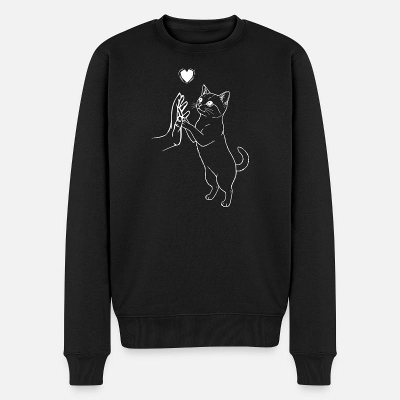 Amour des animaux Chat Oeuvre - Pull Premium bio Homme - noir