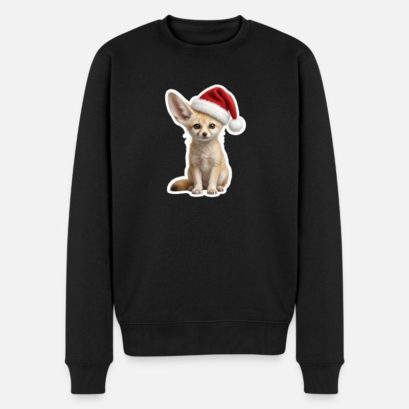 Kleiner Wuestenfuchs mit grossen Ohren - Männer Premium Bio Pullover - Schwarz