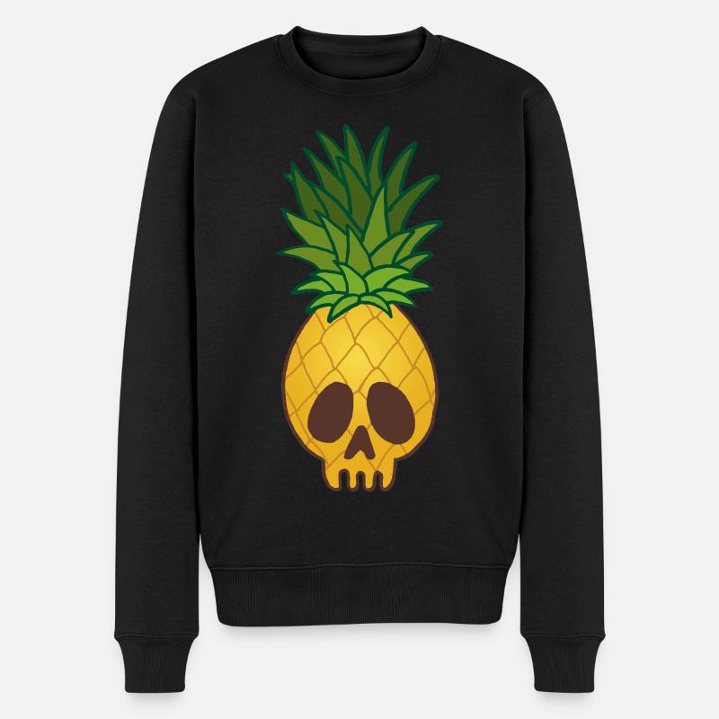 Ananasschädel - Männer Premium Bio Pullover - Schwarz