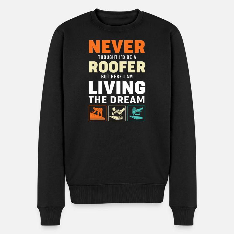 Dachdecker - Männer Premium Bio Pullover - Schwarz